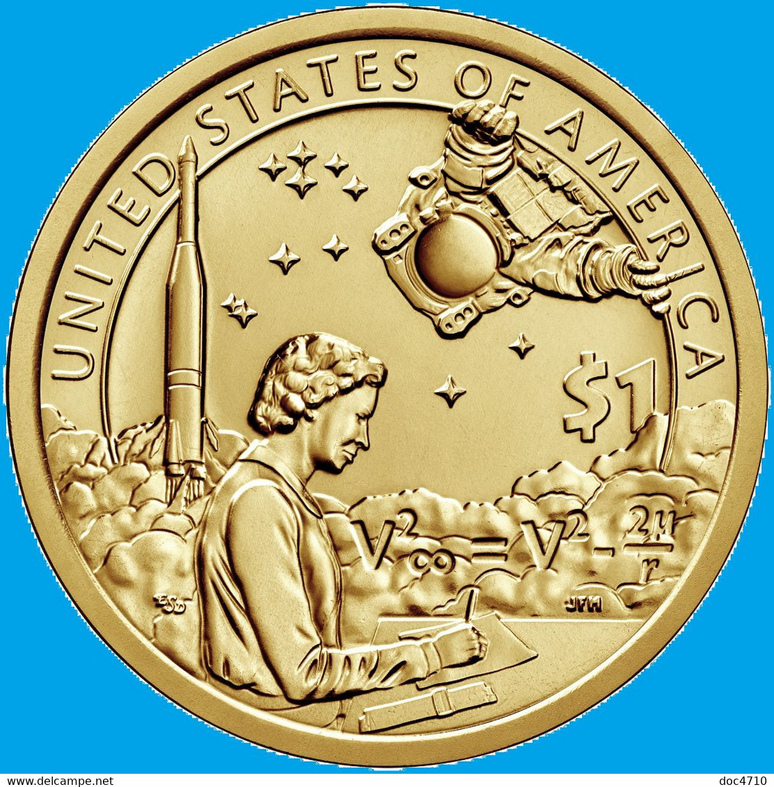 USA 1 Dollar 2019 P, Native American-American Indians In The Space Program, KM#705, Unc - 2000-…: Sacagawea