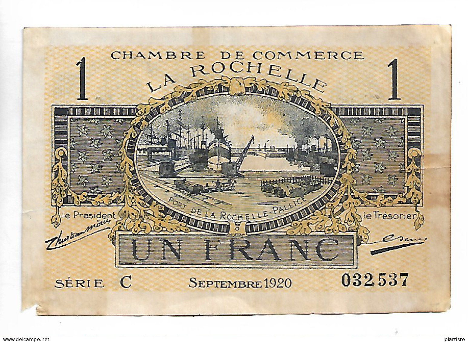 Chambre  De Commerce De La Rochelle 1 Franc 1920 N0166 - Chambre De Commerce