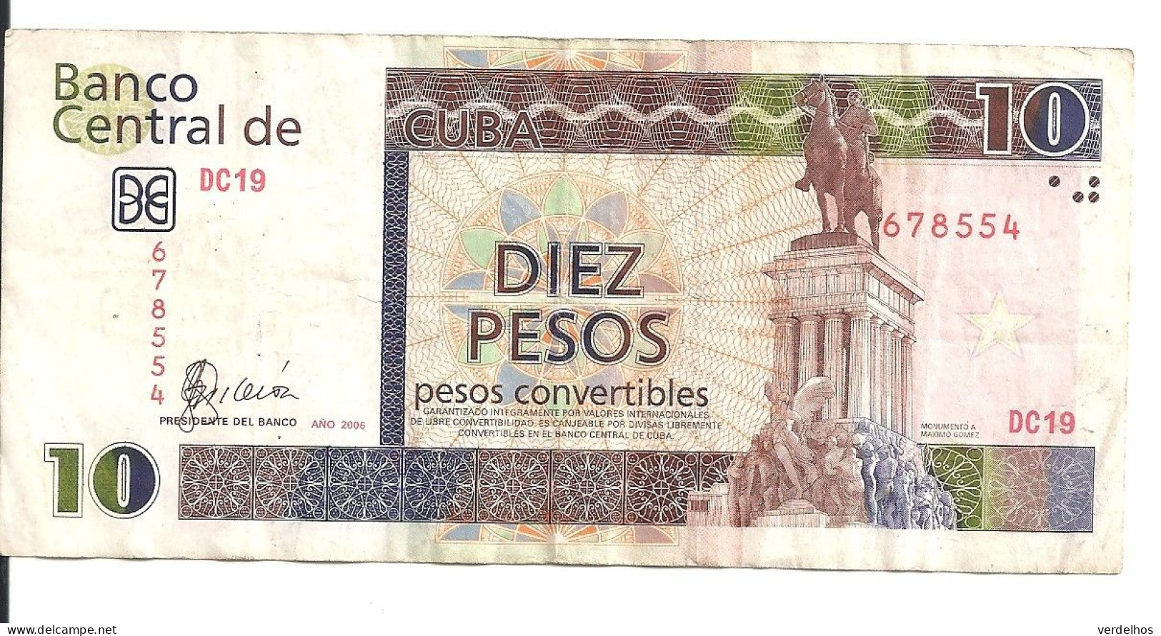 CUBA 10 PESOS CONVERTIBLES 2006 VF - Kuba