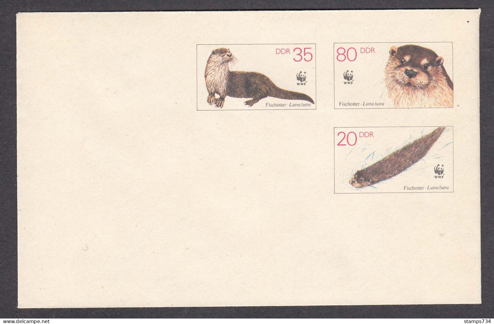 DDR 01/1987 - WWF: Otter, Post. Stationery(cover), Mint - Buste - Nuovi