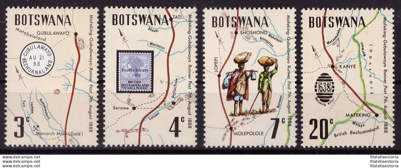 Botswana 1972 - MNH ** - Cartes - Poste - Michel Nr. 88-91 Série Complète (09-003) - Botswana (1966-...)