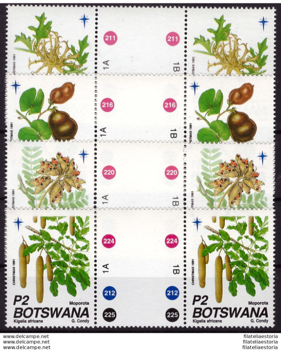 Botswana 1991 - MNH ** - Noël - Gousses De Graines - Michel Nr. 501-504 X 2 Séries Complètes (09-011) - Botswana (1966-...)