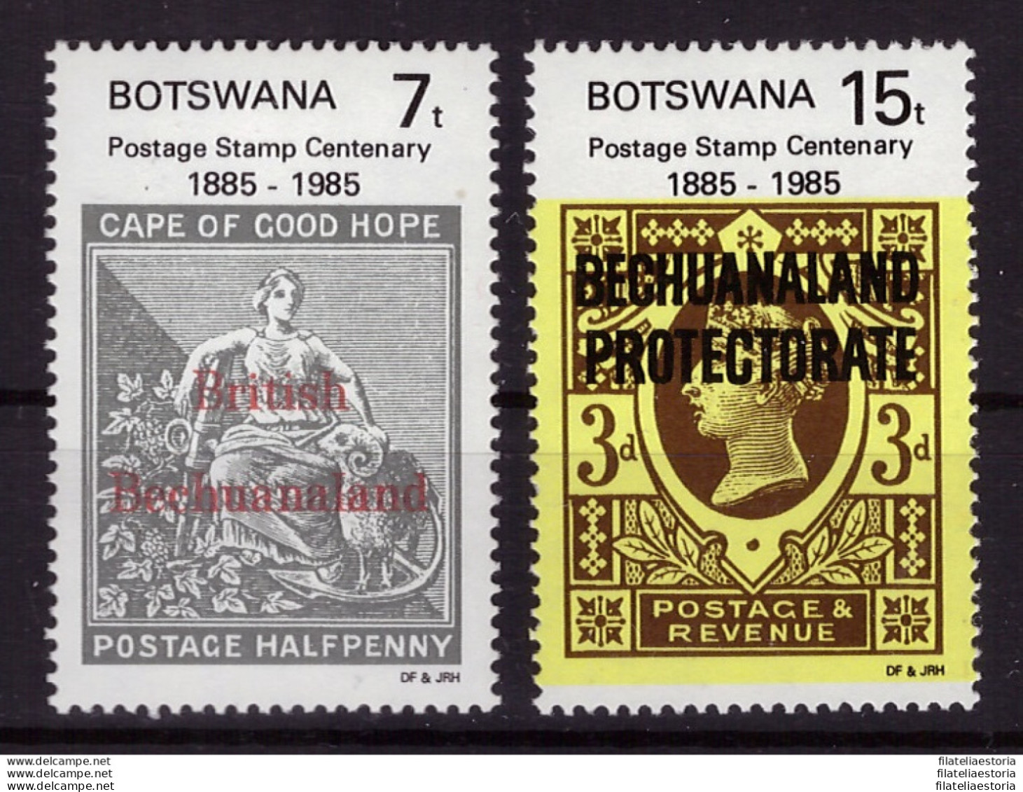 Botswana 1985 - MNH ** - Cent Ans De Timbres-poste - Michel Nr. 359-360 (09-008) - Botswana (1966-...)