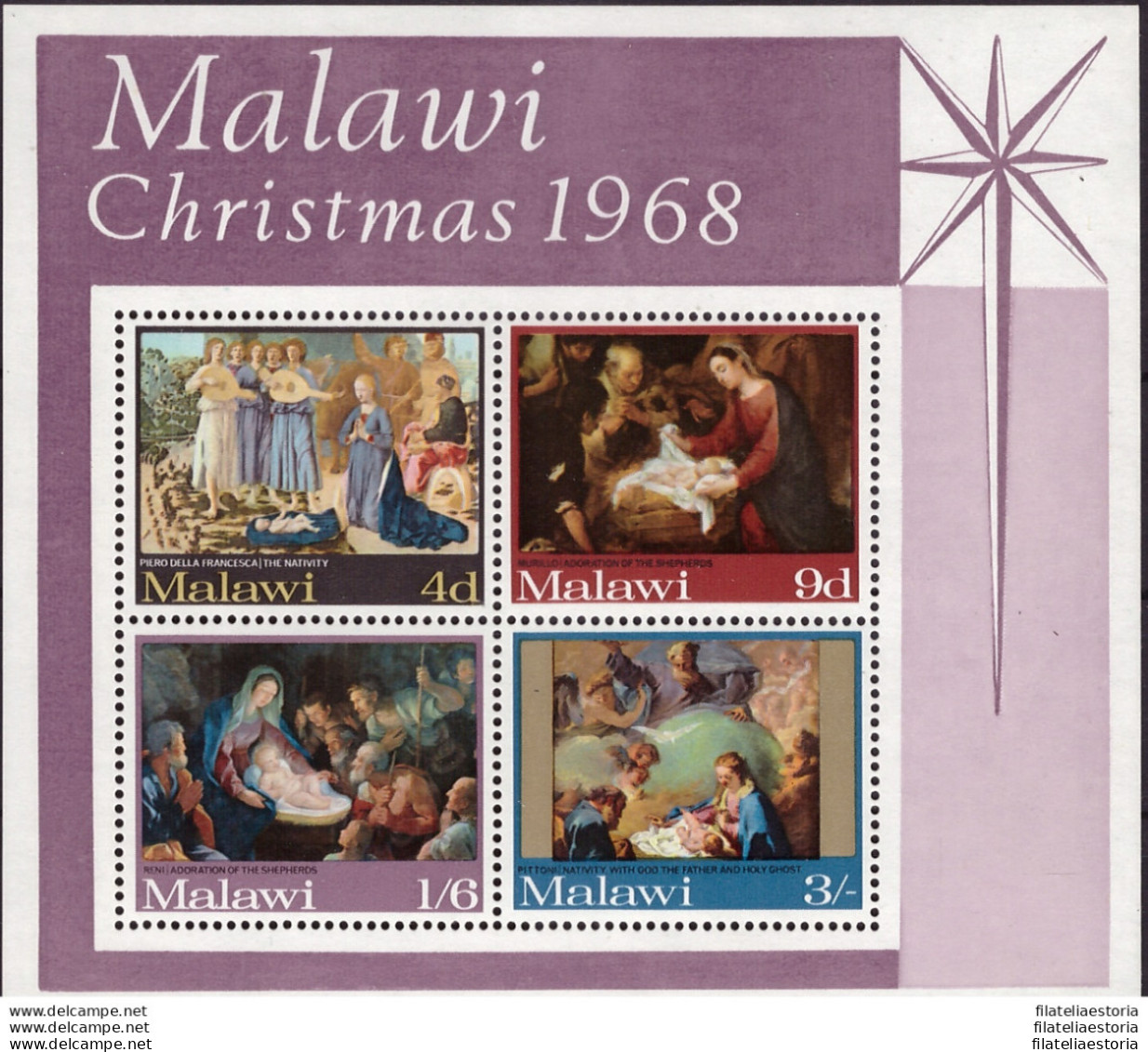 Malawi 1968 - MNH ** - Noël - Peinture - Michel Nr. Bloc 12 (09-056) - Malawi (1964-...)