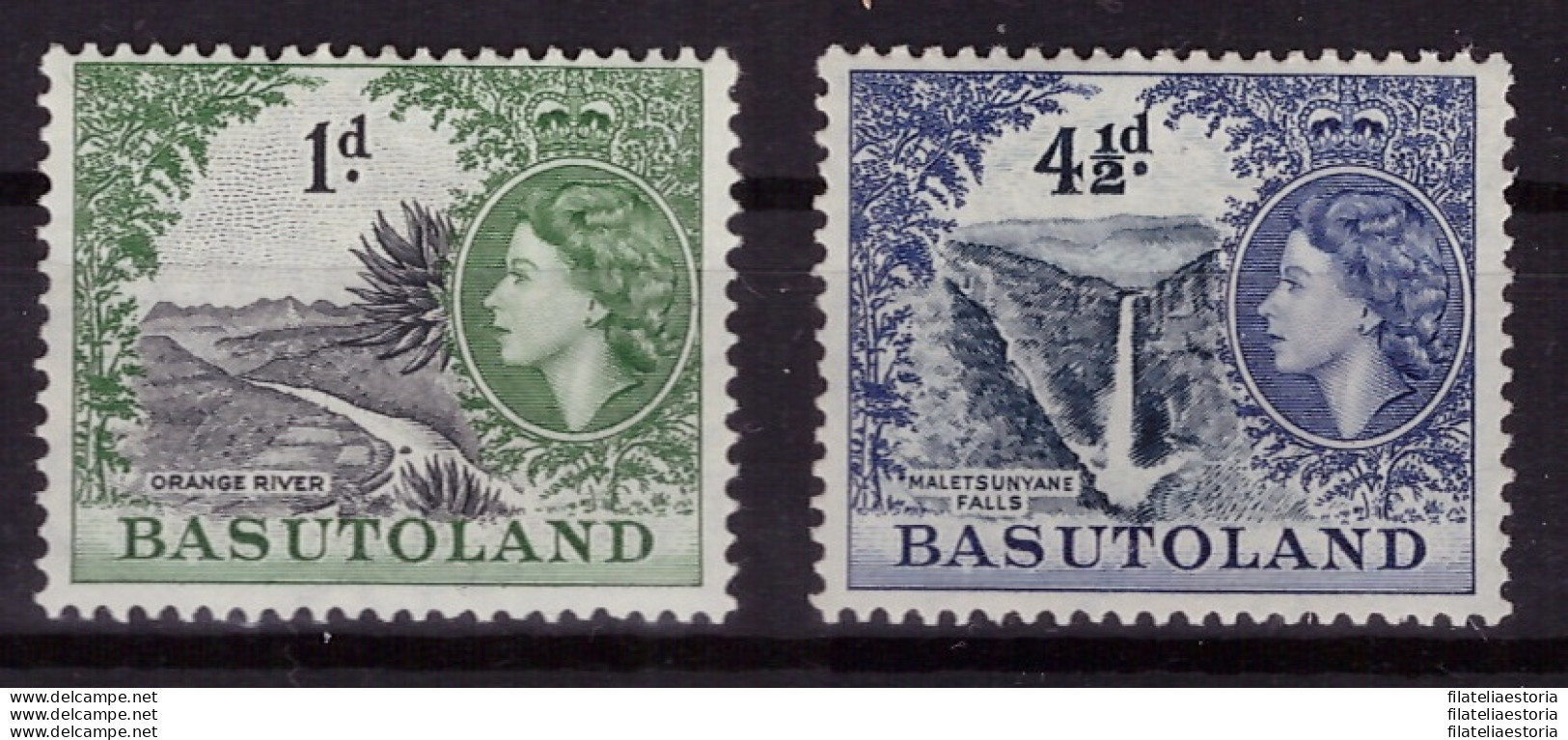 Basutoland 1954 - MH * - Reine Elizabeth II - Motifs Du Pays - Michel Nr. 47 50 (09-028) - 1933-1964 Kolonie Van De Kroon