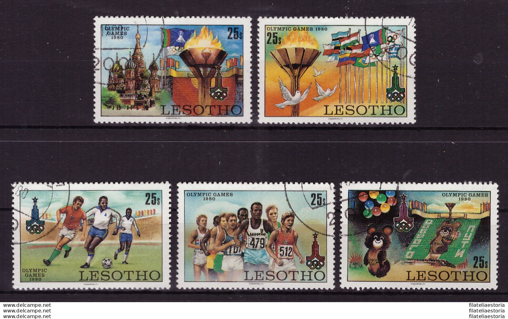 Lesotho 1980 - Oblitéré - Jeux Olympiques, Moscou - Michel Nr. 291-295 Série Complète (09-044) - Lesotho (1966-...)