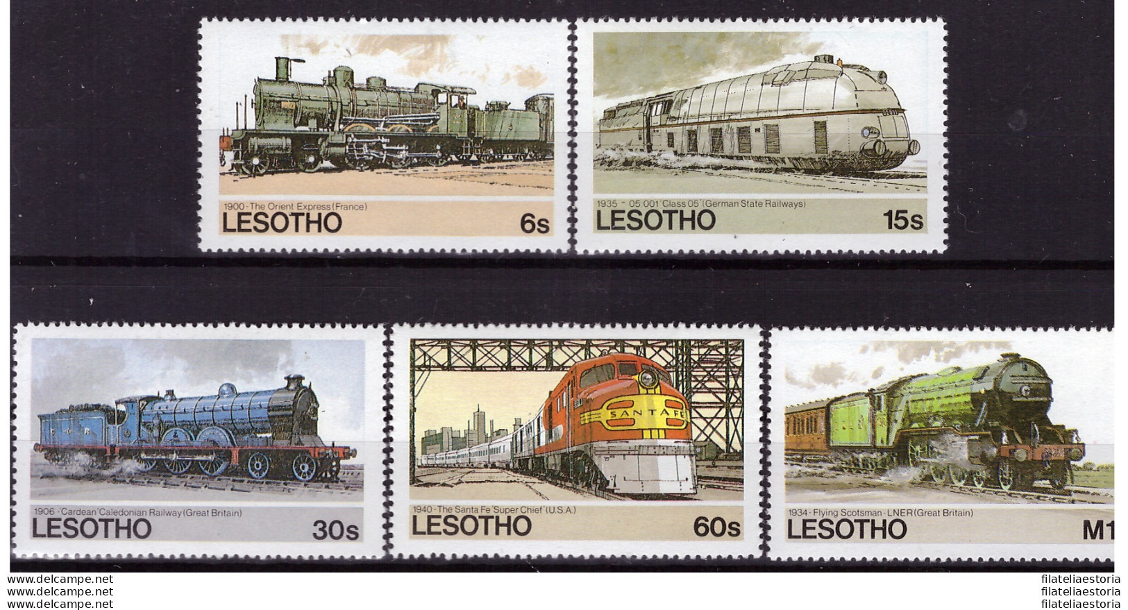Lesotho 1984 - MNH ** - Trains - Michel Nr. 484-488 Série Complète (09-039) - Lesotho (1966-...)
