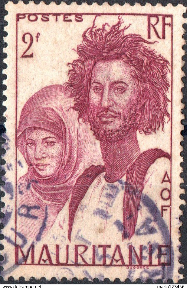 MAURITANIA, NOMADI, 1938, FRANCOBOLLI USATI Scott MR 102, Yt:MR 90 - Oblitérés