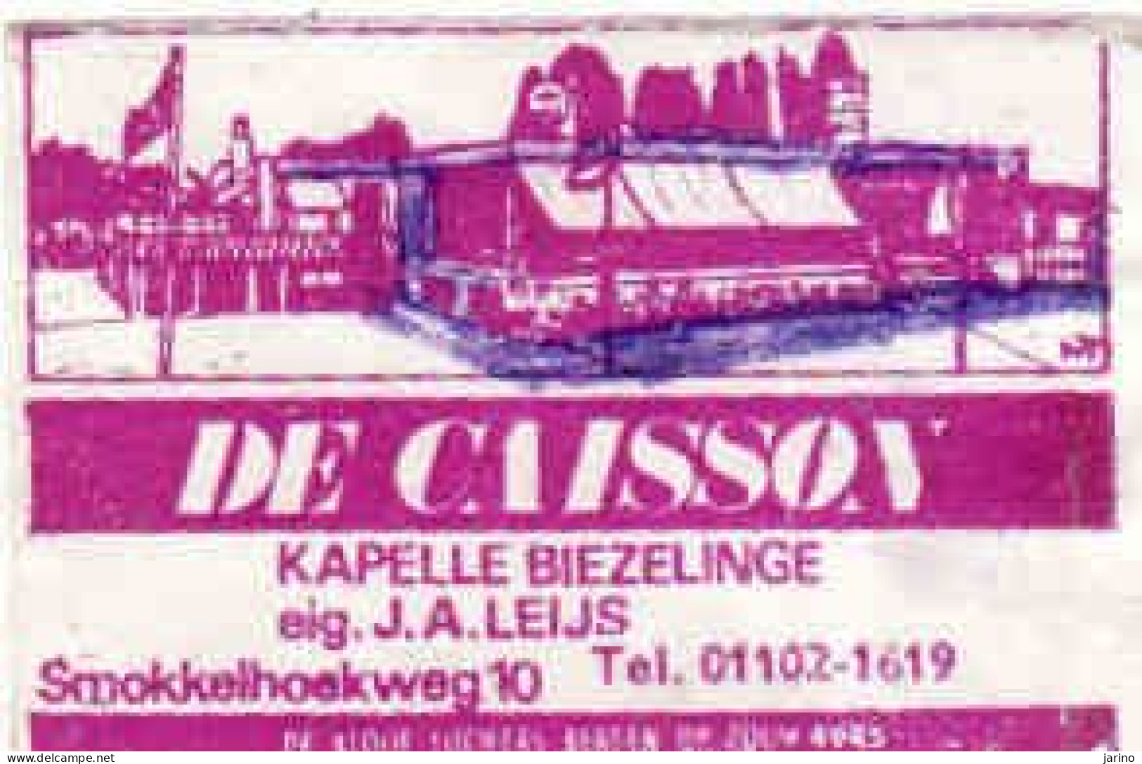 Dutch Matchbox Label, Kapelle Biezelinge - Zeeland, DE CAISSON, Eig. J.A.Leijs, Holland, Netherlands - Boites D'allumettes - Etiquettes