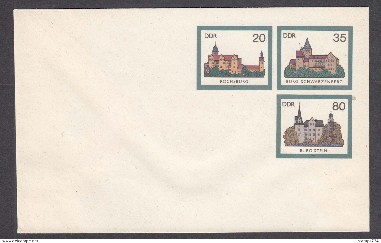 DDR 09/1985 - Castles, Post. Stationery (cover), Mint - Covers - Mint