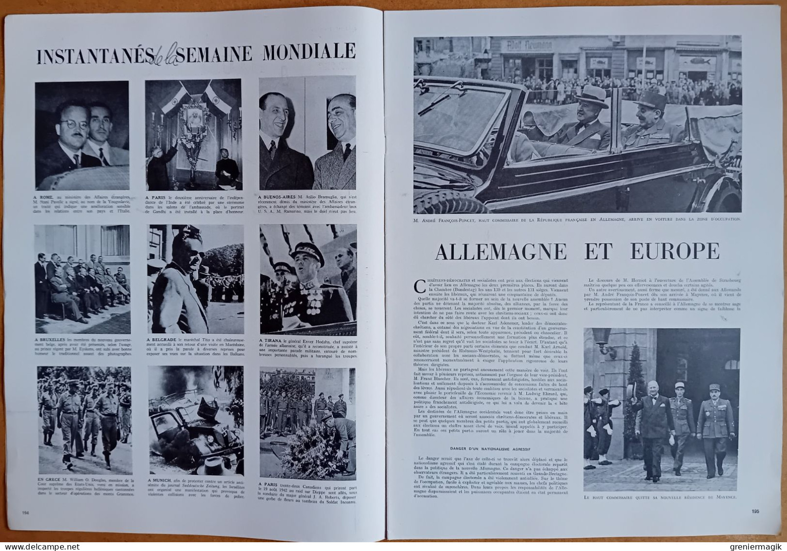 France Illustration N°202 27/08/1949 Nouvelles Conventions De Genève/Portmeirion/Chasse à La Baleine/Equateur/Salzbourg - Algemene Informatie