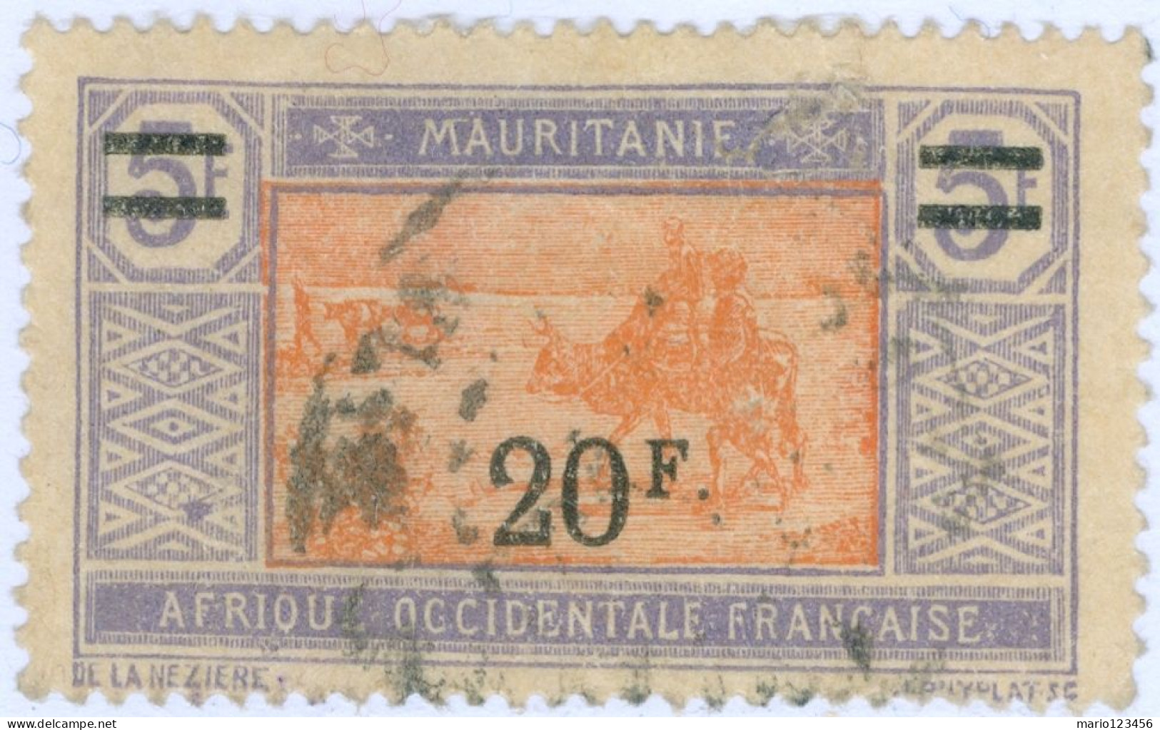 MAURITANIA, NOMADI, 1927, FRANCOBOLLI USATI Scott:MR 64, Yt:MR 56 - Gebruikt