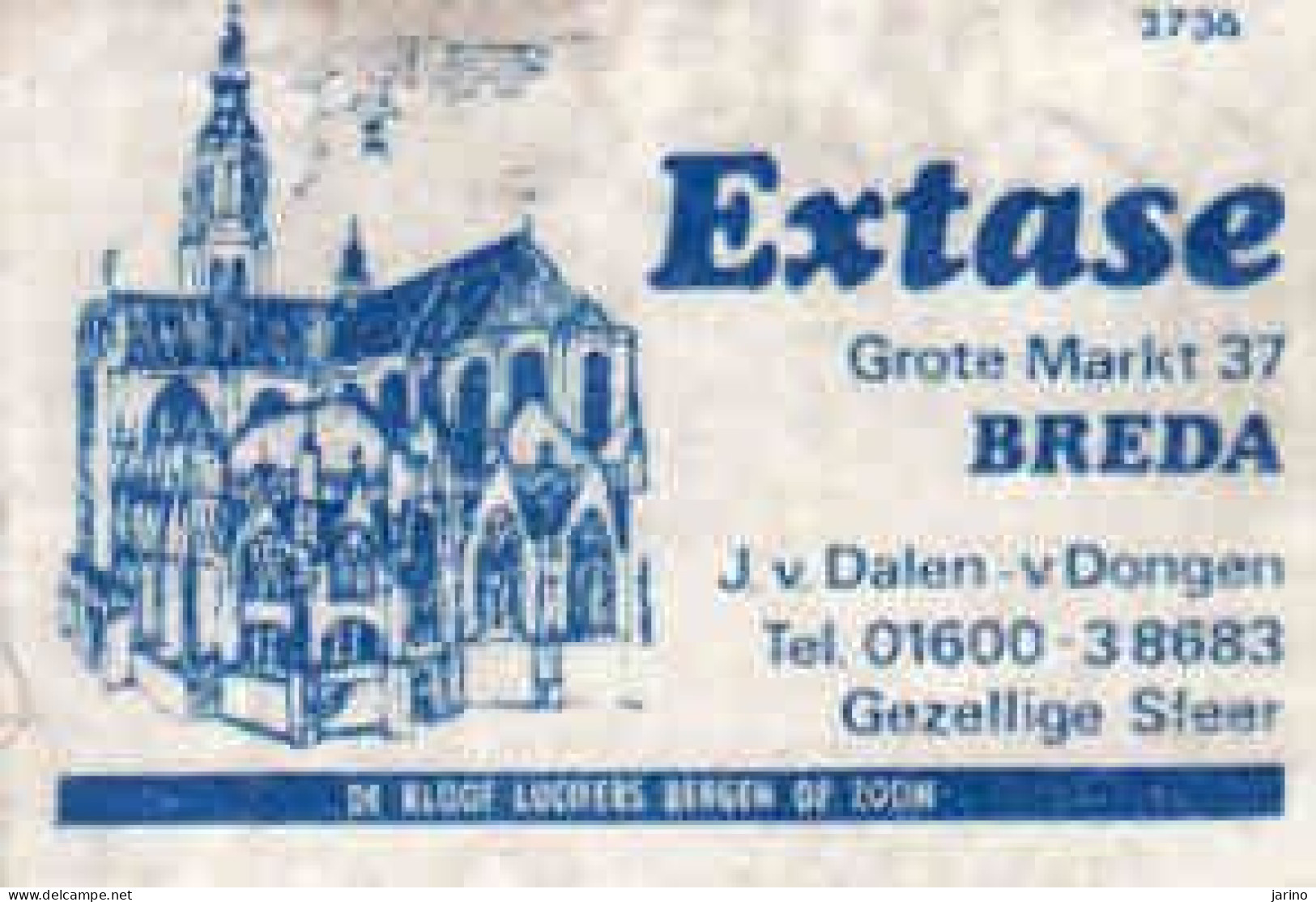 Dutch Matchbox Label, BREDA - North Brabant, EXTASE, J.v. Dalen - V. Dongen, Holland, Netherlands - Boites D'allumettes - Etiquettes