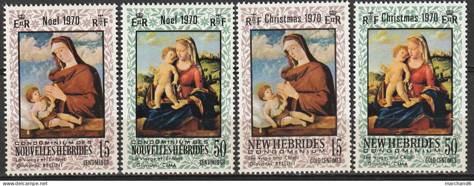 Nouvelles Hébrides Noel 1970 France Anglaise N°300/303 Neuf** - Neufs