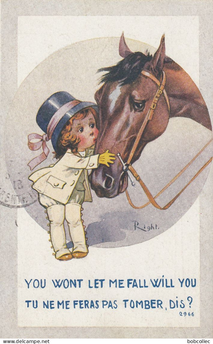 RIGHT Illustrateur: Fillette Et Son Cheval - "Tu Ne Me Feras Pas Tomber, Dis ?" - Right