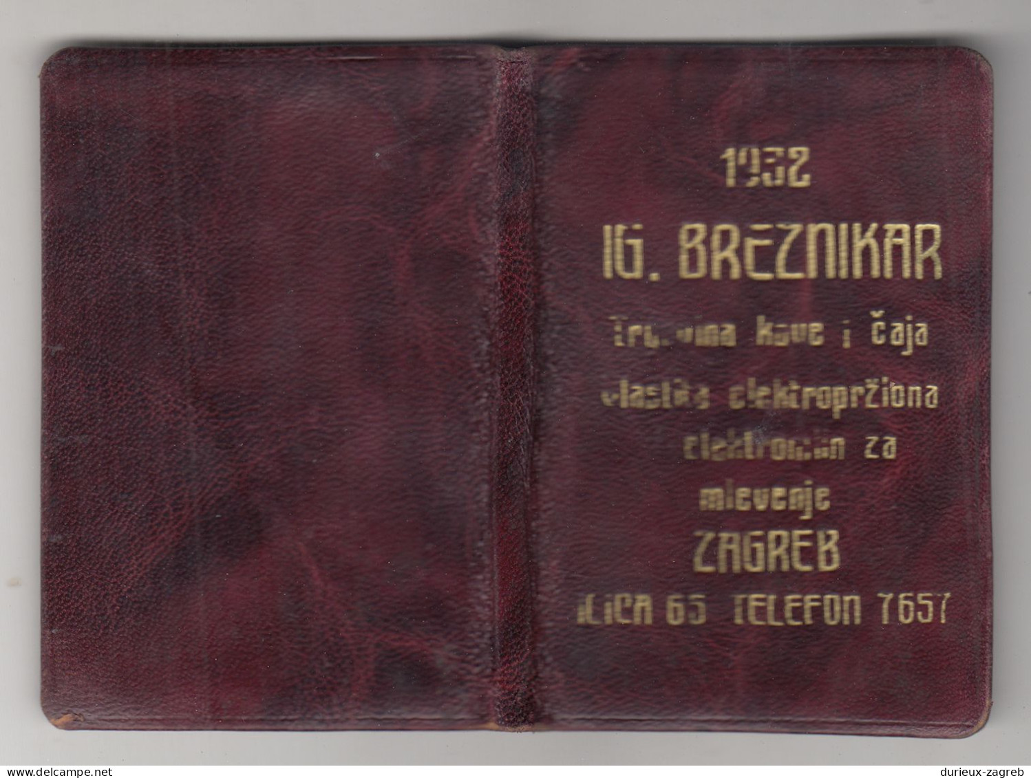Ig. Breznikar Coffee And Tea Shop Zagreb Calendar Small Booklet 1932 PT240205 - Tamaño Grande : 1921-40