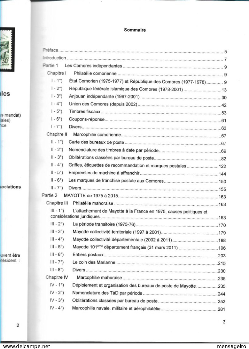 (LIV) COMORES INDEPENDANTES – MAYOTTE – HISTOIRE POSTALE ET PHILATELIE 1975-2015 – OLIVIER BERGOSSI – 2016 - Philatélie Et Histoire Postale