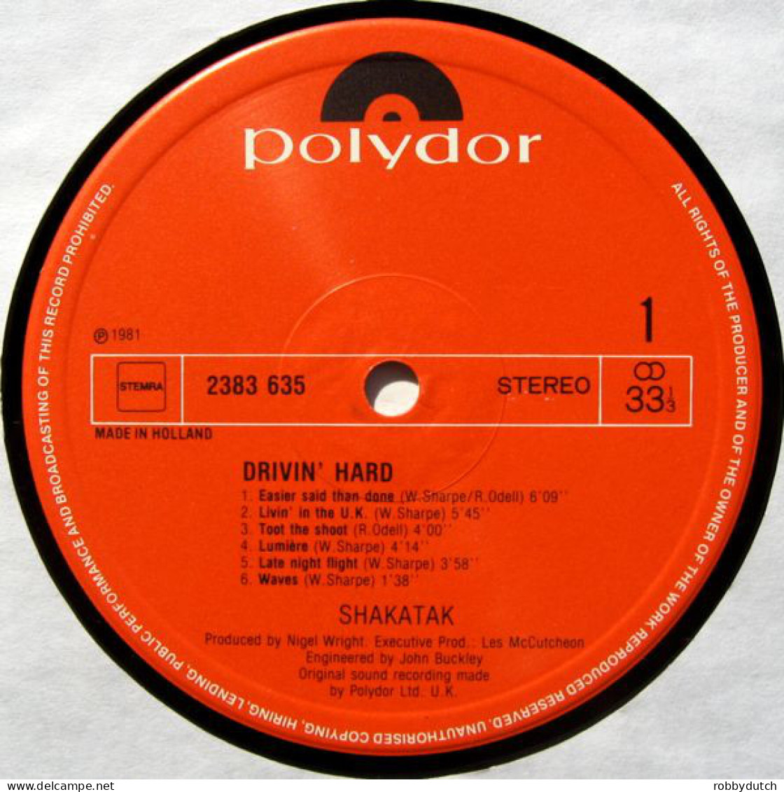 * LP *  SHAKATAK - DRIVIN'  HARD (Holland 1981 EX-) - Jazz