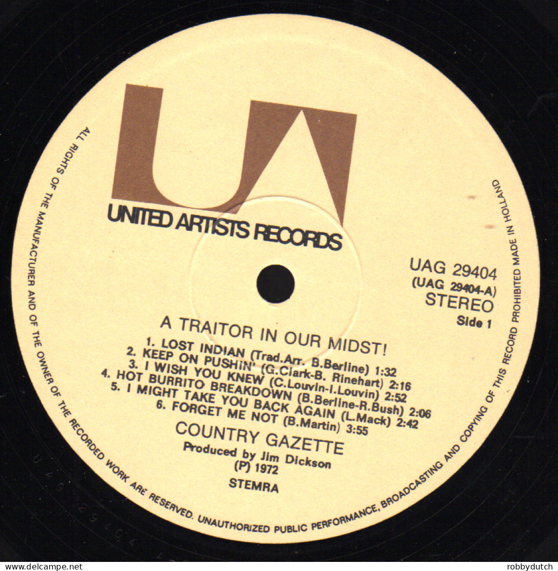 * LP *  COUNTRY GAZETTE - A TRAITOR IN OUR MIDST! (Holland 1972 EX-) - Country En Folk