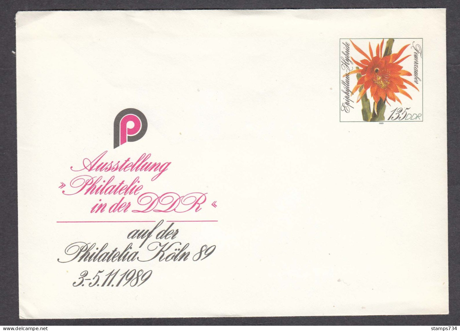 DDR 24/1989 - Exhibition "Philately In The GDR" At The PHILATELIA KOELN, Post. Stationery(cover), Mint - Umschläge - Ungebraucht