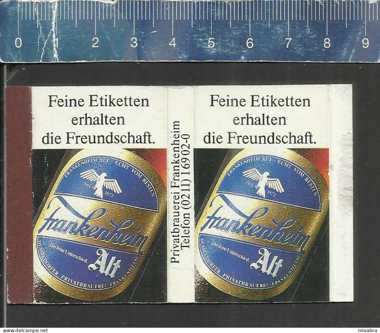 DÜSSELDORFER PRIVATBRAUEREI FRANKENHEIM ALT ( PILSNER BIER BEER ALE BIERE ) -  OLD  MATCHBOX SKILLET GERMANY - Boites D'allumettes - Etiquettes