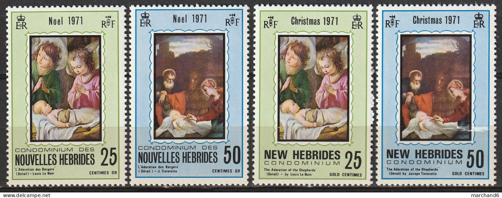 Nouvelles Hébrides Noel 1971 France Anglaise N°314/317 Neuf** - Ungebraucht