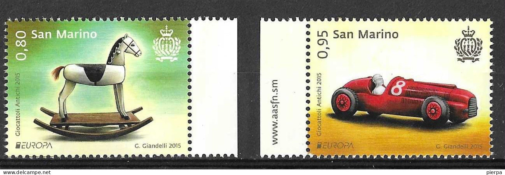 SAN MARINO - 2015 - EUROPA - GIOCATTOLI- SERIE 2 VALORI - NUOVA MNH** ( YVERT 2412\3- MICHEL 2619\20  - SS 2462\3) - Nuevos