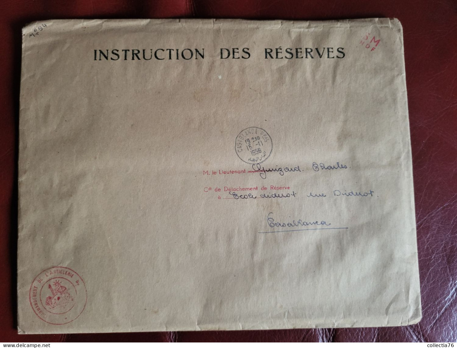 MILITARIA LOT DE 5 DOCUMENTS MAROC ARTILLERIE TRAVAIL PERSONNEL ECOLE D APPLICATION INFANTERIE OFFICIERS DE RESERVE 1957 - French