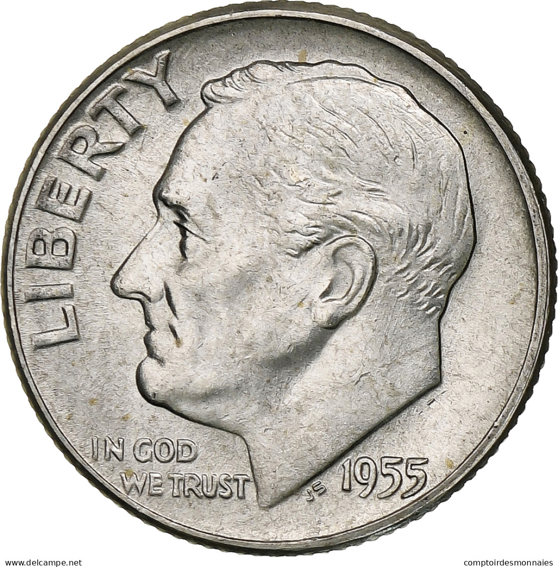 États-Unis, Dime, Roosevelt Dime, 1955, U.S. Mint, BU, Argent, SPL, KM:195 - 1946-...: Roosevelt