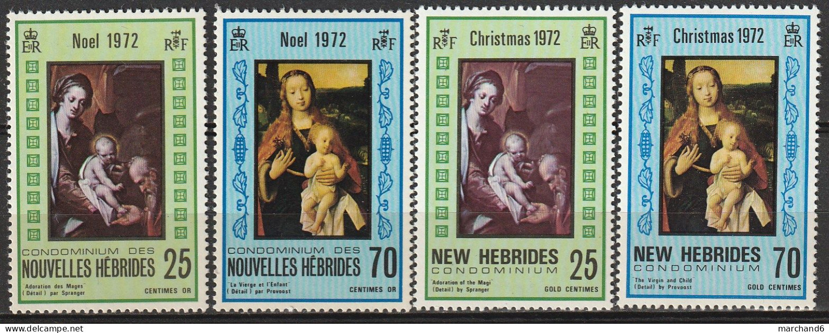 Nouvelles Hébrides Noel 1972 France Anglaise N°350/353 Neuf** - Nuevos