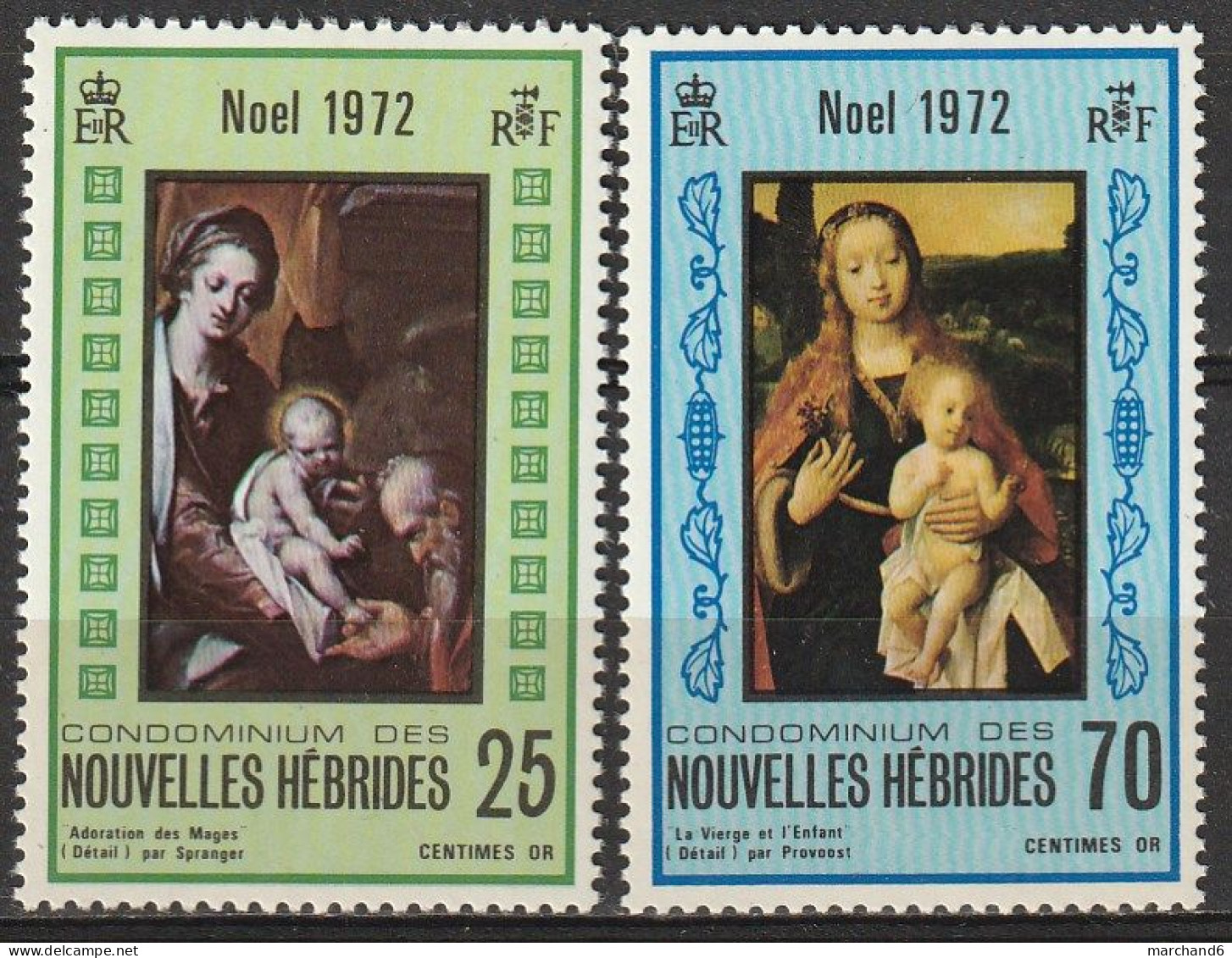 Nouvelles Hébrides Noel 1972  N°350/351 Neuf** - Nuevos