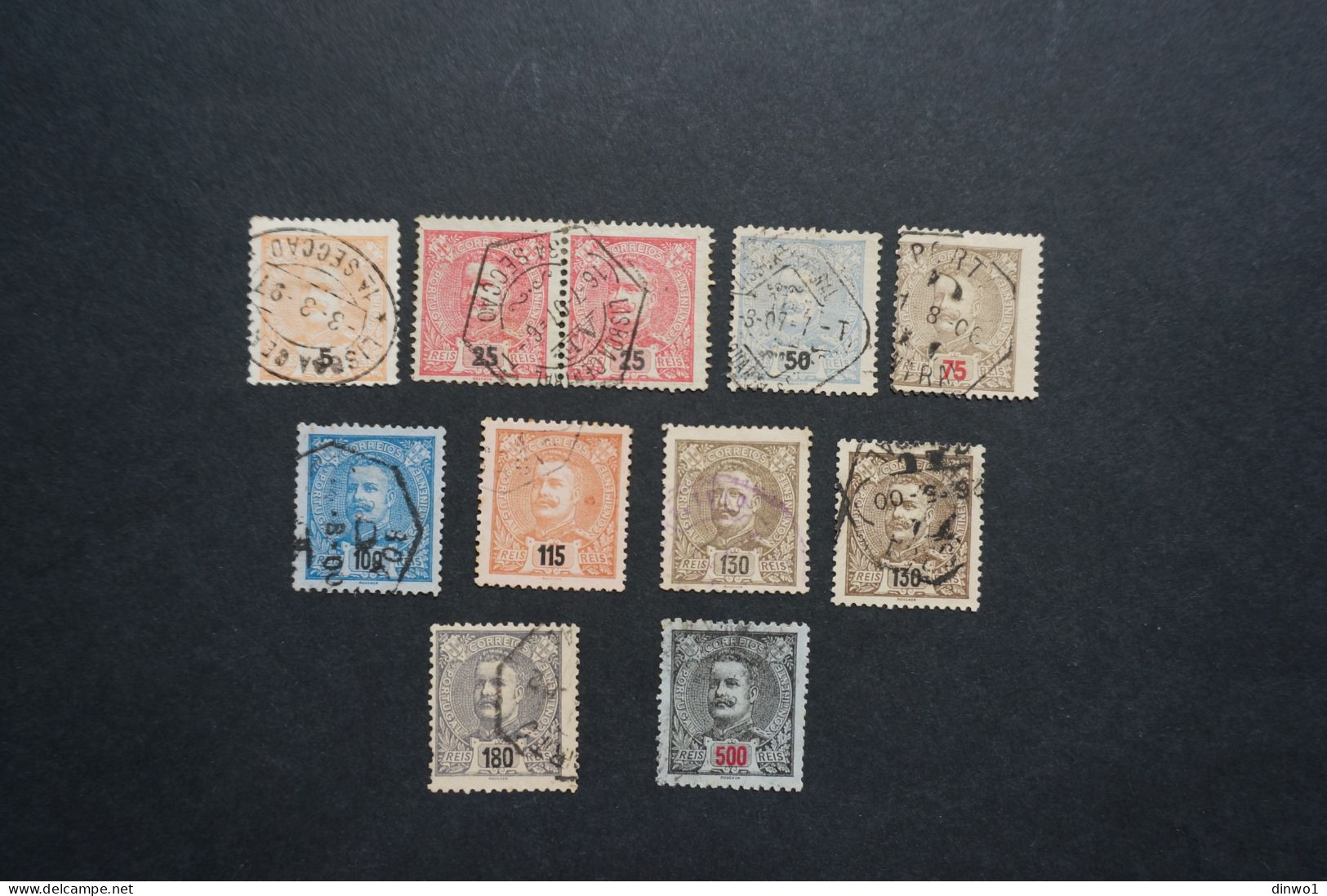 (T1) Portugal King Carlos Group Of 11 Used Stamps - Usado