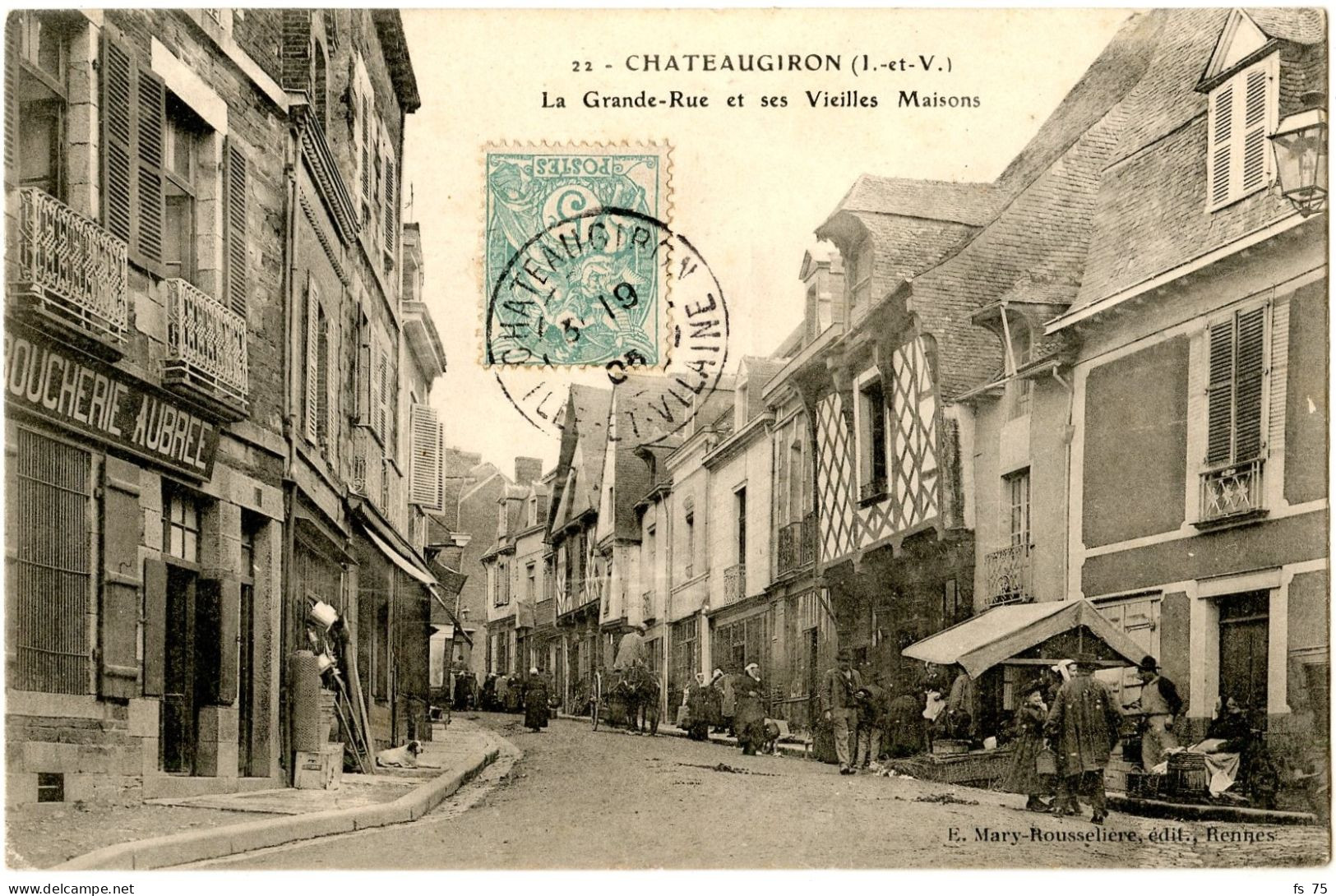 35 - ILLE ET VILAINE - CHATEAUGIRON - LA GRANDE RUE ET SES VIEILLES MAISONS - Châteaugiron