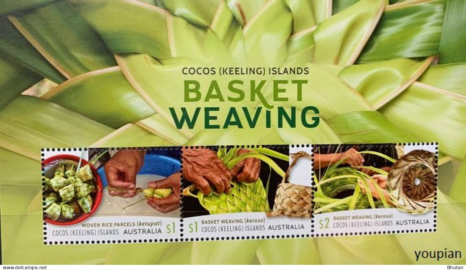 Cocos (Keeling) Islands 2018, Basket Weaving, MNH S/S - Cocos (Keeling) Islands
