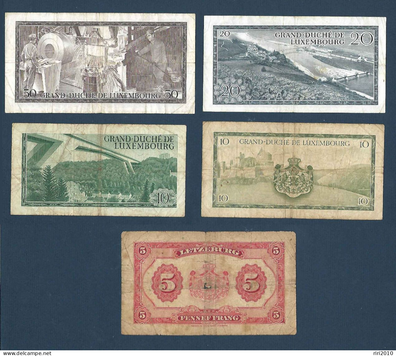 Lot De 5 Billets Grand-Duché De Luxembourg - Luxemburgo