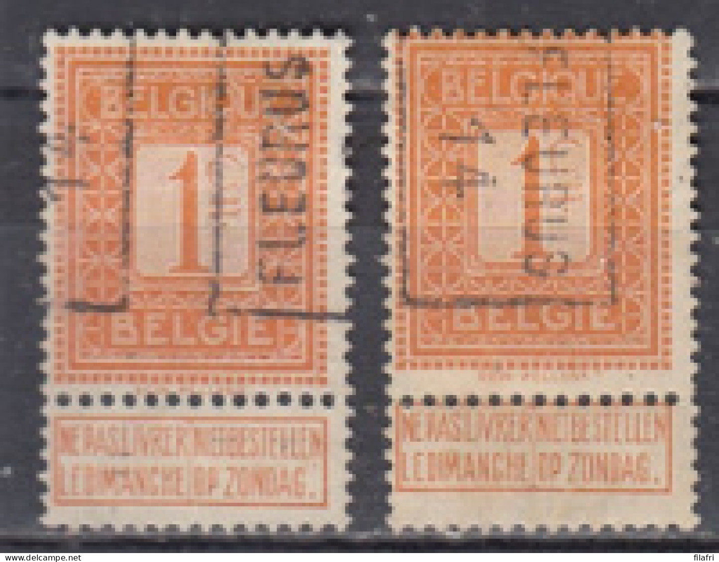 2278 Voorafstempeling Op Nr 108 - FLEURUS 14 - Positie A & B - Rolstempels 1910-19