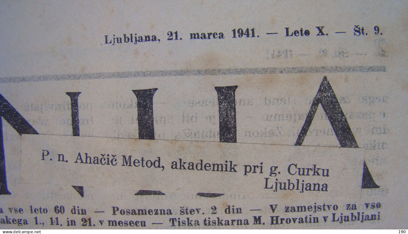 NEWSPAPER SLOVENIJA - Slavische Talen