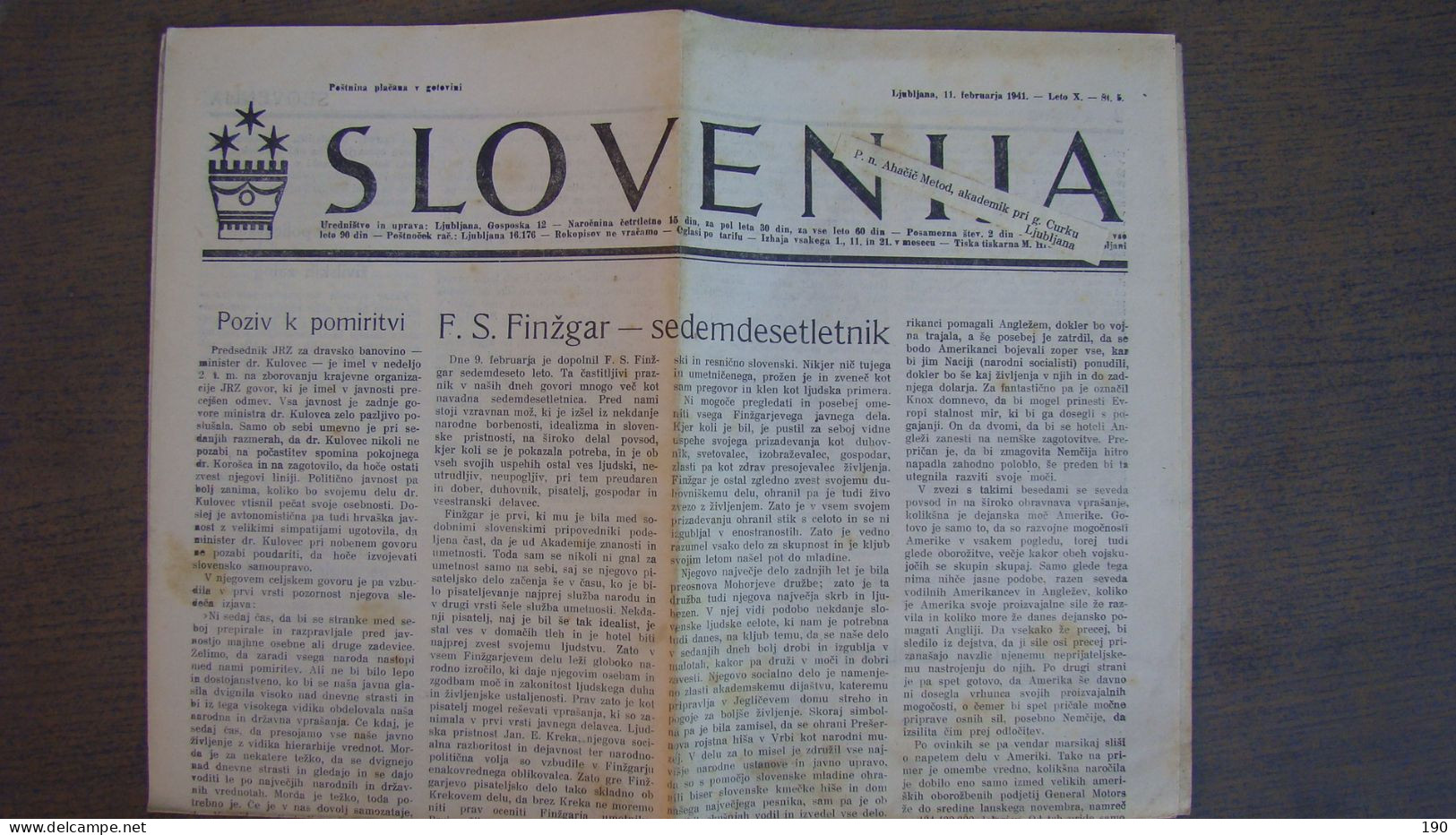 NEWSPAPER SLOVENIJA - Idiomas Eslavos