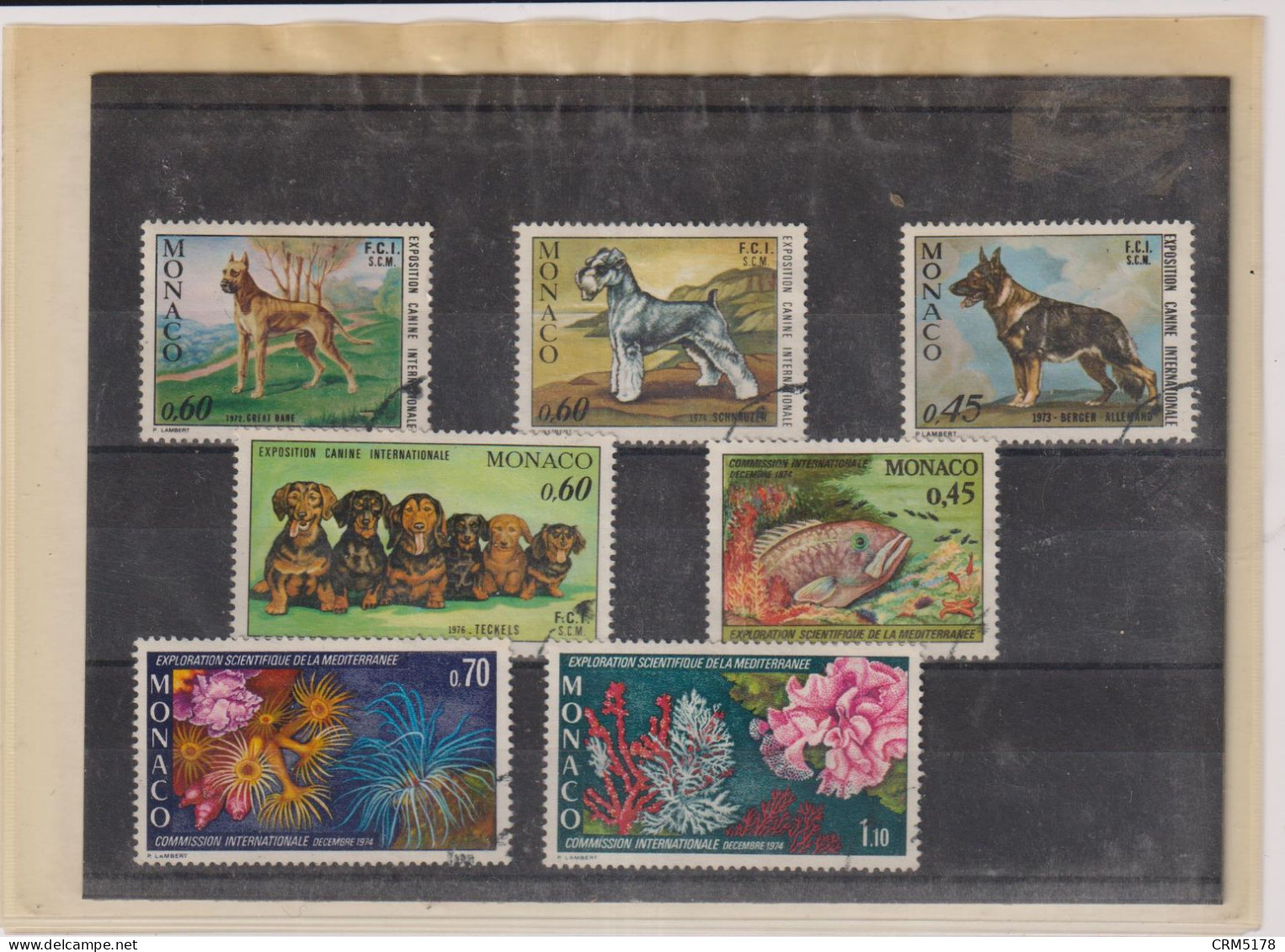 MONACO-TP-LOT-CHIENS-FAUNE MARINE-N°880-922-963-1051-981/3-OB-TB- - Collections, Lots & Series