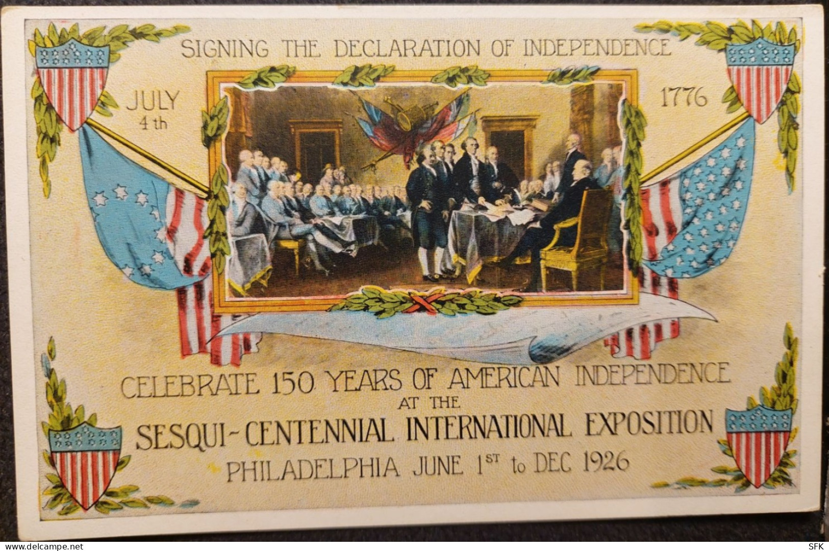 1926 Philadelphia CELEBRATING 150 YEARS OF AMERICAN INDEPENDENCE Vintage Ppc Artist Very Fine 65 - Other & Unclassified