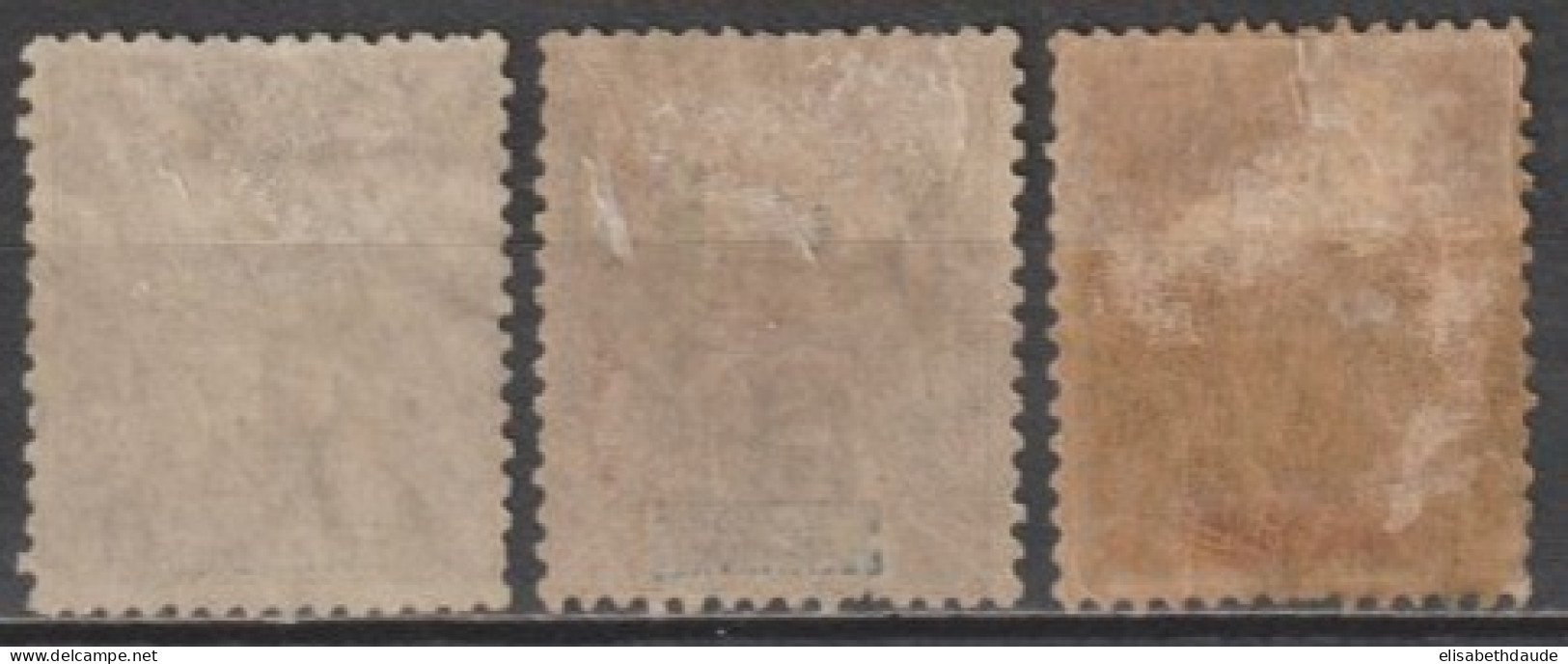 NOUVELLE CALEDONIE - 1900 - YVERT N°55+56+57 OBLITERES - COTE = 34 EUR - Used Stamps