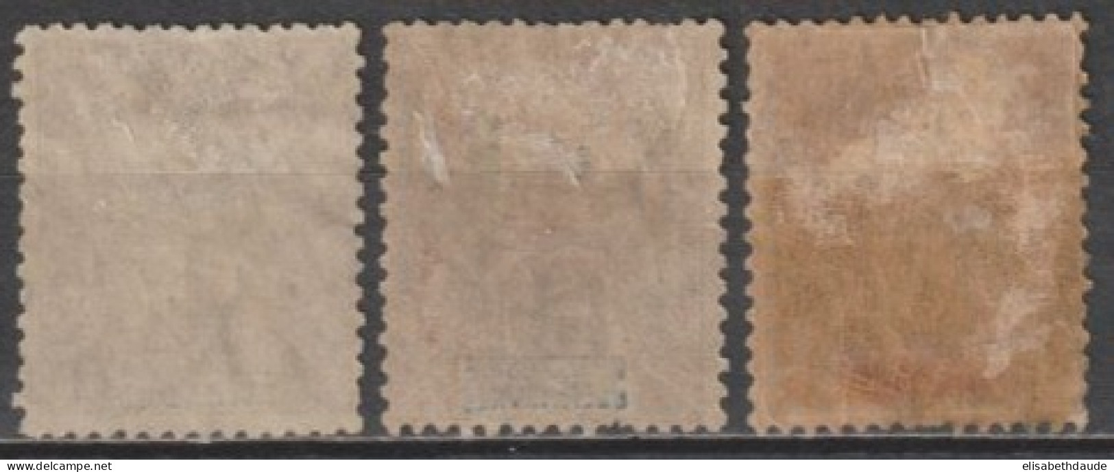 NOUVELLE CALEDONIE - 1900 - YVERT N°55+56+57 OBLITERES - COTE = 34 EUR - Usados