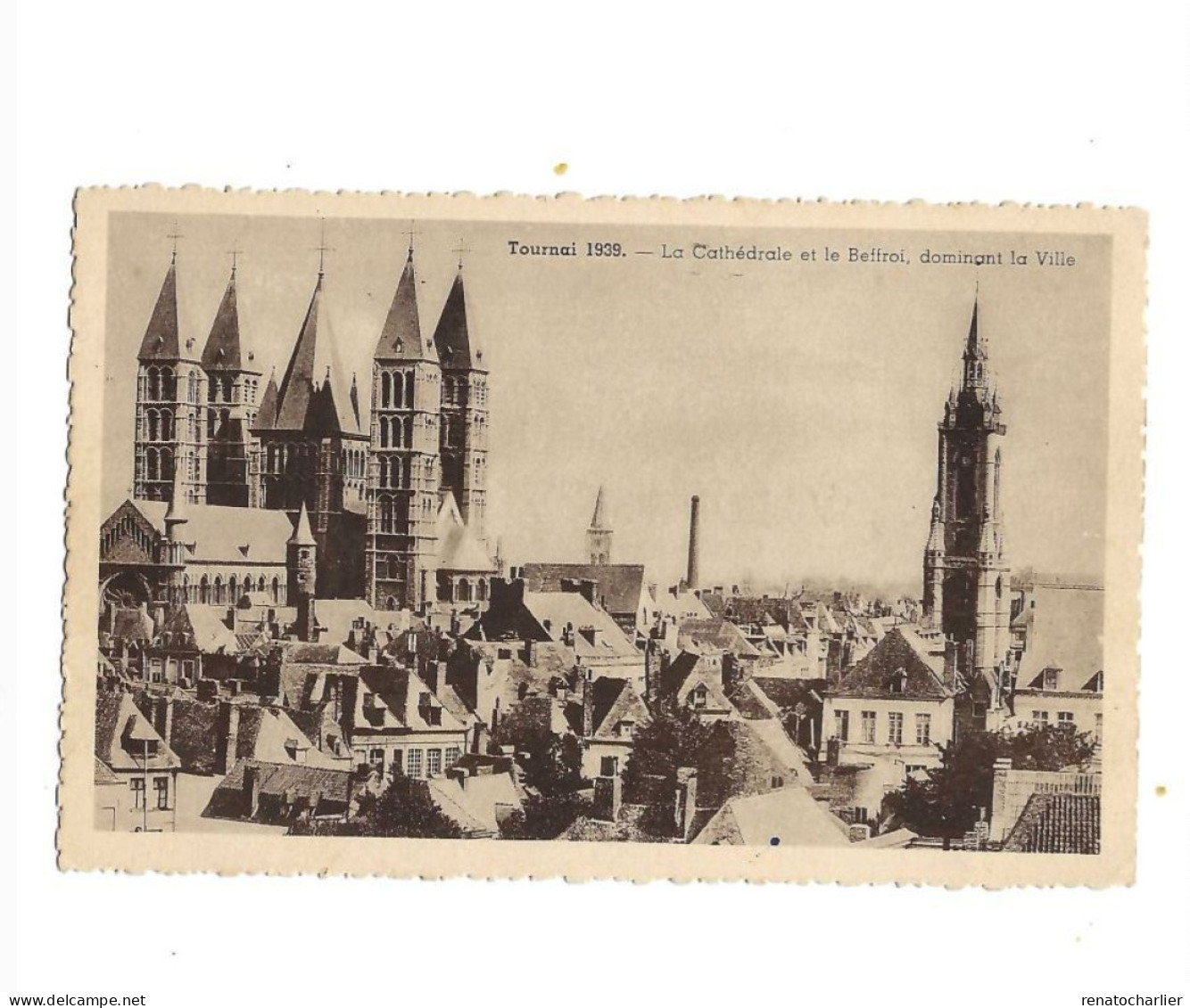 La Cathédrale Et Le Beffroi Dominant La Ville.Expédié à Antwerpen. - Tournai