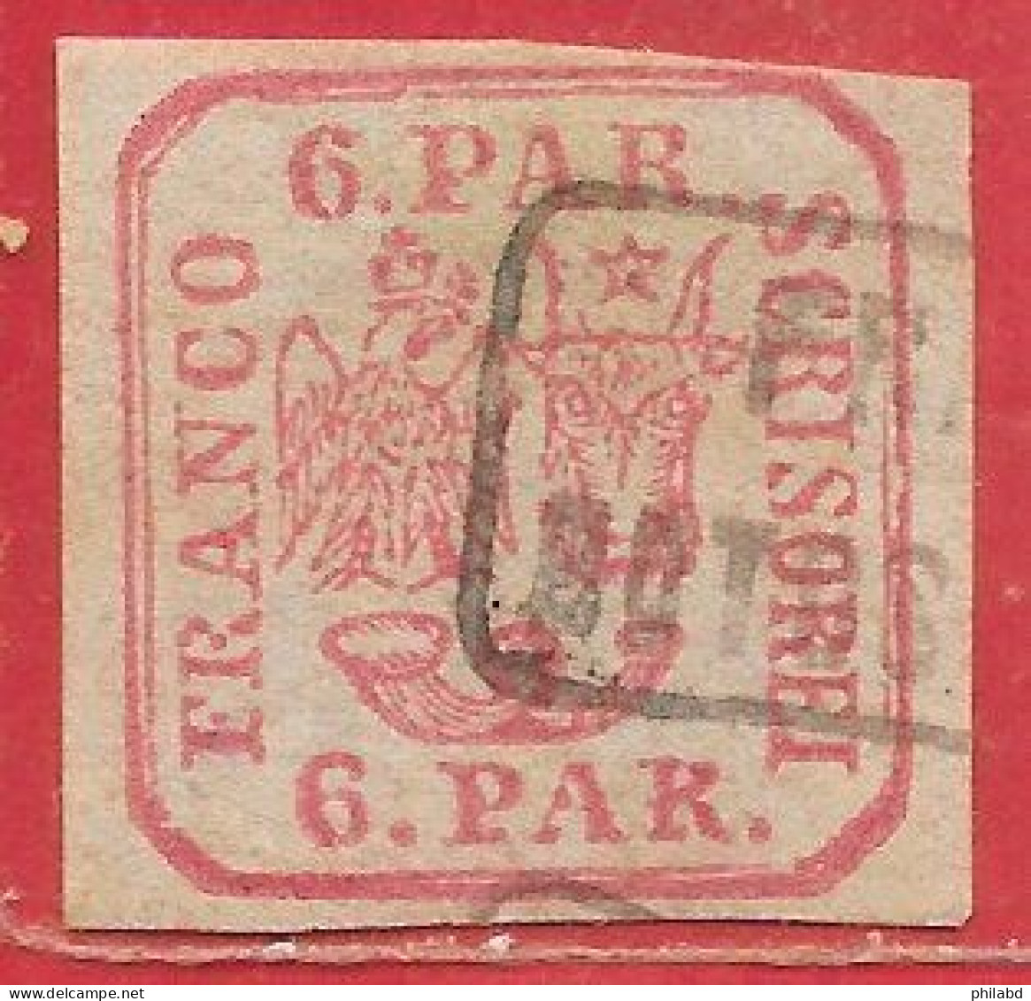 Roumanie N°9a 6p Carmin 1862-64 O - 1858-1880 Moldavia & Principality