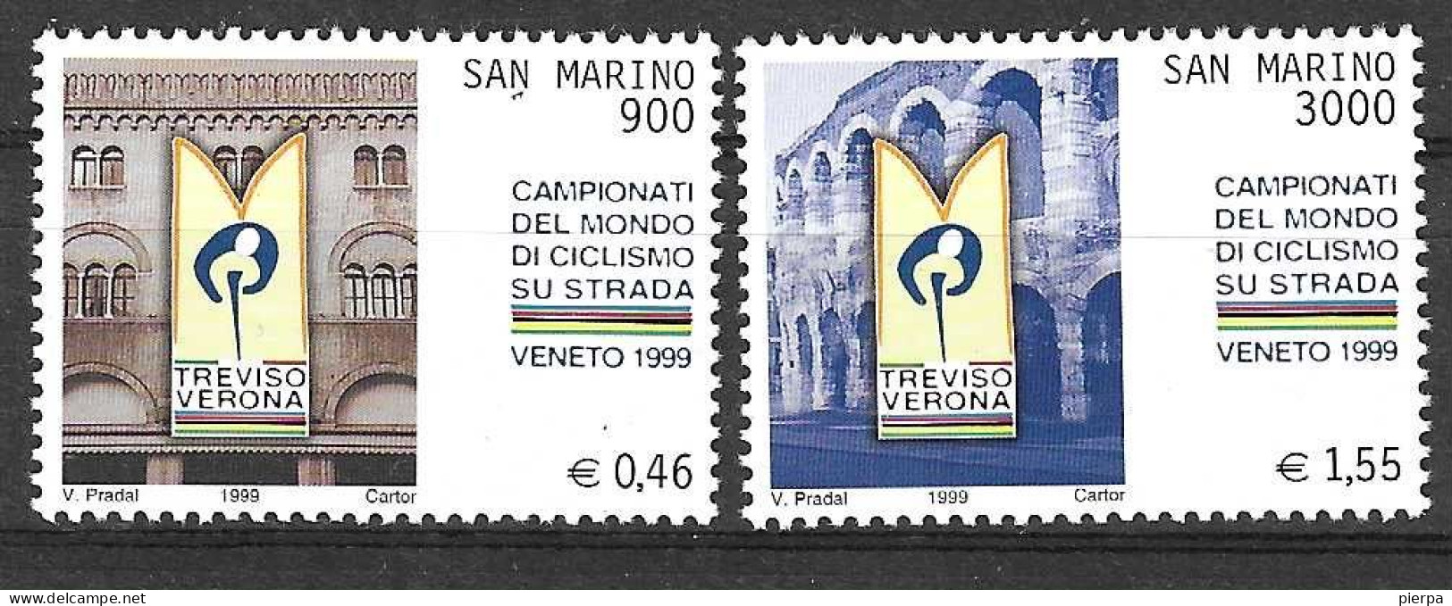 SAN MARINO - 1999 - CAMPIONATO CICLISMO - SERIE 2 VALORI - NUOVA MNH** ( YVERT 1627\8- MICHEL 1834\5  - SS 1675\6) - Ungebraucht