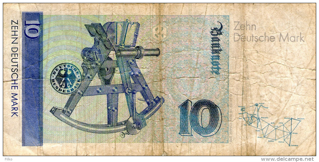 Germany,10 DM, 1989,serie:AU/G, As Scan - 10 Deutsche Mark