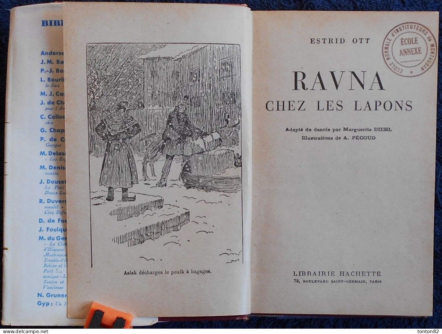 Estrid Ott - RAVNA Chez Les Lapons Bibliothèque Rose Illustrée - ( Avec Jaquette  ) - ( 1953 ) . - Bibliothèque Rose