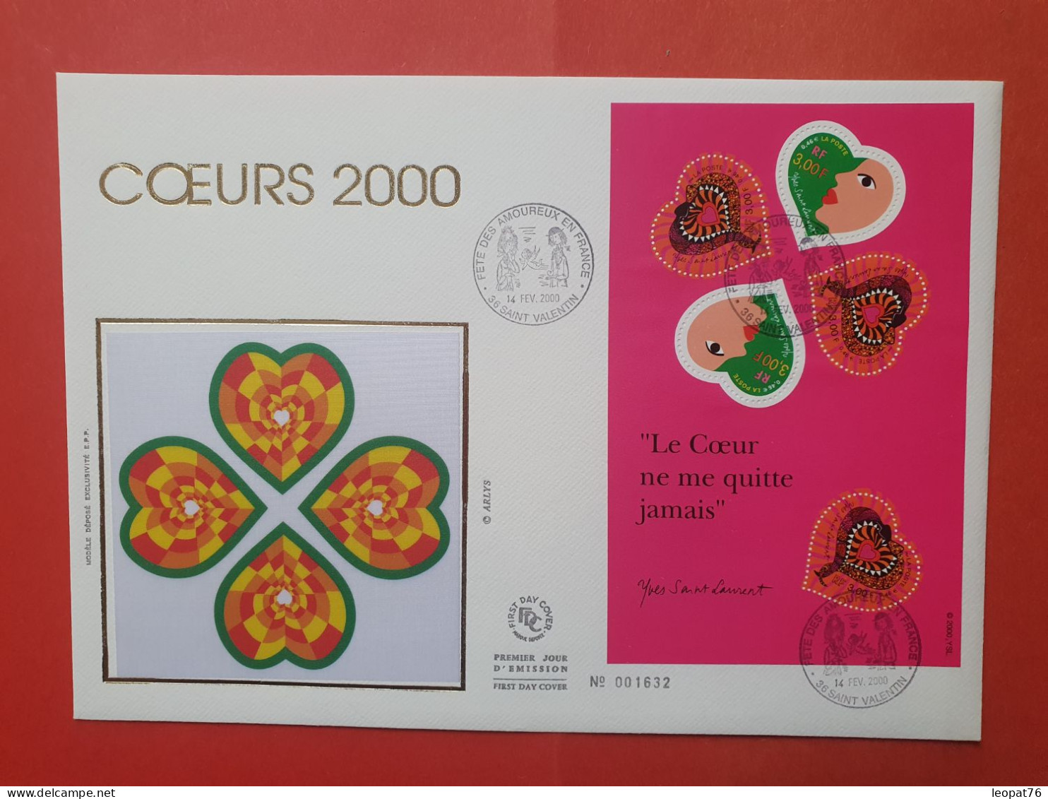 Grande Enveloppe FDC En 2000 - Cœurs Saint Valentin - FDC 20 - 2000-2009