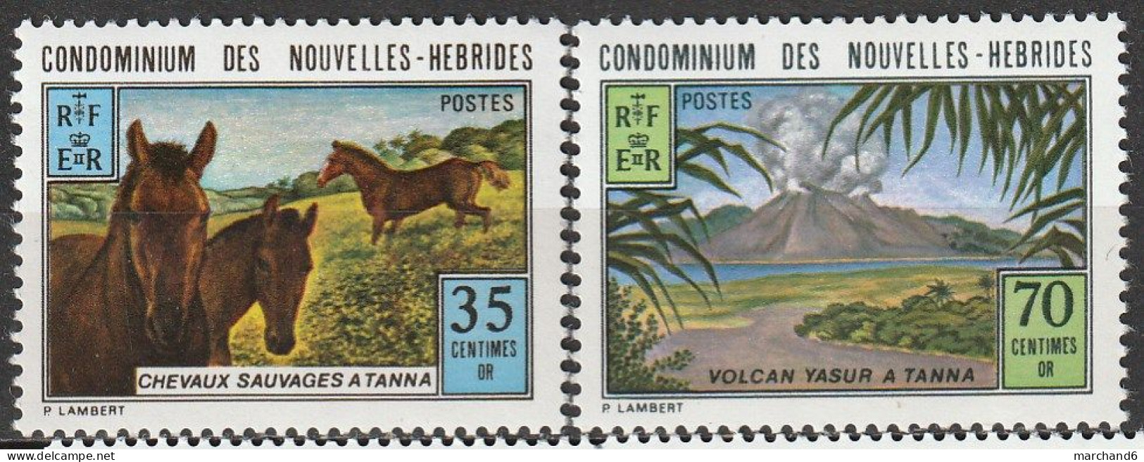 Nouvelles Hébrides Tourisme Chevaux Sauvages De Tanna Volcan De Tanna1973 N°370/371 Neuf** - Unused Stamps