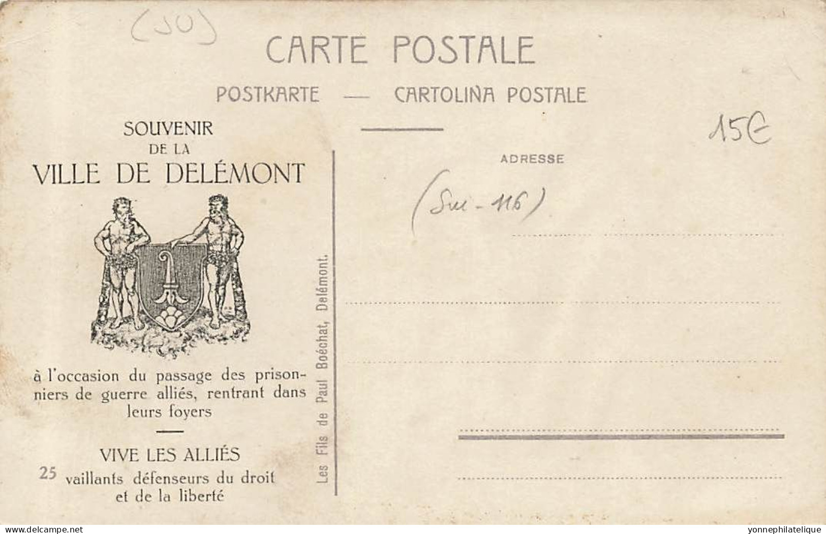 TOP - SUISSE - JU - JURA - DÉLÉMONT - La Gare - Souvenir De La Ville De Délémont - Voir Verso  (Sui-116) - Delémont